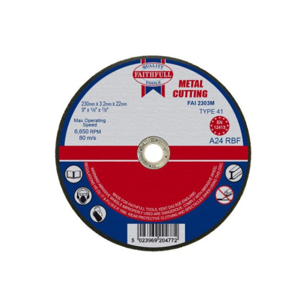 Faithfull Metal Cut Off Disc 230 x 3.2 x 22mm Faithfull Metal Cut Off Disc 230 x 3.2 x 22mm