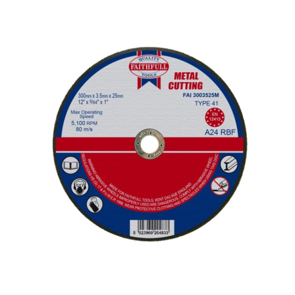 Faithfull Metal Cut Off Disc 300 x 3.5 x 25mm Faithfull Metal Cut Off Disc 300 x 3.5 x 25mm