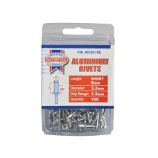 Faithfull Aluminium Rivets 3.2mm x 6mm Short Pre-Pack of 100 Faithfull Aluminium Rivets 3.2mm x 6mm Short Pre-Pack of 100