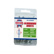 Faithfull Aluminium Rivets 4.8mm x 11mm Medium Pre-Pack of 50 Faithfull Aluminium Rivets 4.8mm x 11mm Medium Pre-Pack of 50