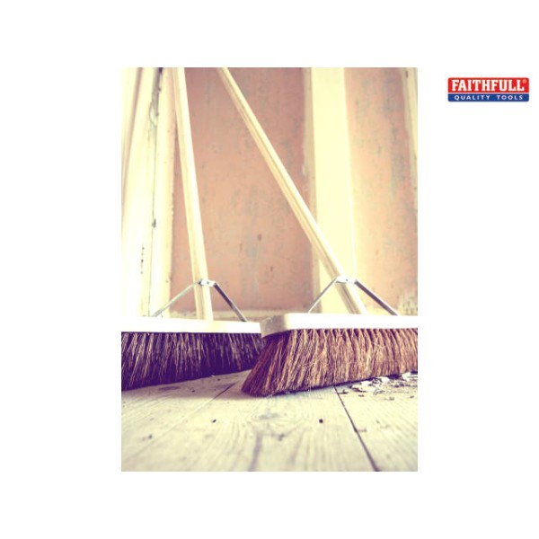 Faithfull Broom Stiff Bassine 60cm (24in) + Handle & Stay Faithfull Broom Stiff Bassine 60cm (24in) + Handle & Stay