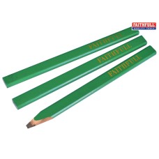 Faithfull Carpenter's Pencils - Green / Hard (Pack of 3) Faithfull Carpenter's Pencils - Green / Hard (Pack of 3)
