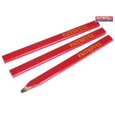 Faithfull Carpenter's Pencils - Red / Medium (Pack of 3) Faithfull Carpenter's Pencils - Red / Medium (Pack of 3)