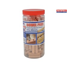 Faithfull Wood Dowels Fluted 40 x 10mm (Tub 100) Faithfull Wood Dowels Fluted 40 x 10mm (Tub 100)