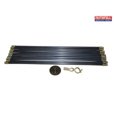 Faithfull Universal Drain Clean Set (10 x Rods, Plunger & Worm)