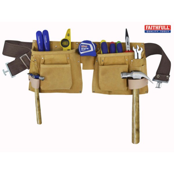 Faithfull Double Tool & Nail Pouch Faithfull Double Tool & Nail Pouch