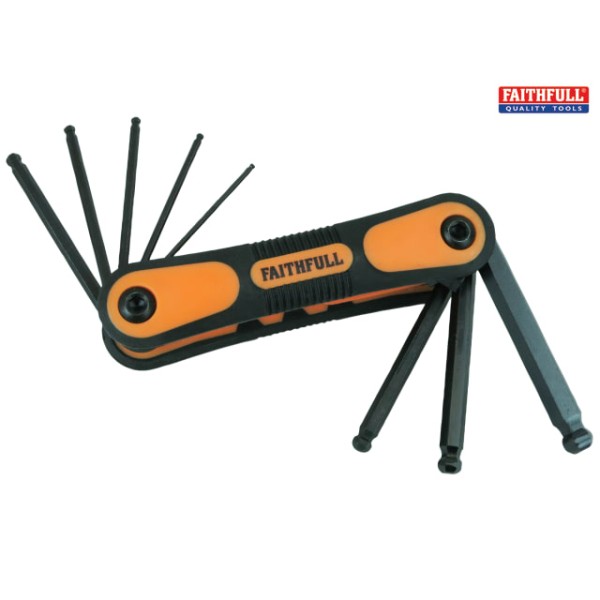Faithfull Ball End Hexagon Key Folding Set of 8 Metric (1.5-8mm) Faithfull Ball End Hexagon Key Folding Set of 8 Metric (1.5-8mm)