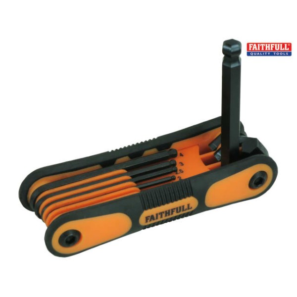 Faithfull Ball End Hexagon Key Folding Set of 8 Metric (1.5-8mm) Faithfull Ball End Hexagon Key Folding Set of 8 Metric (1.5-8mm)