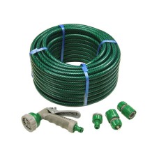 Faithfull PVC Reinforced Hose 30m Fittings & Spray Gun