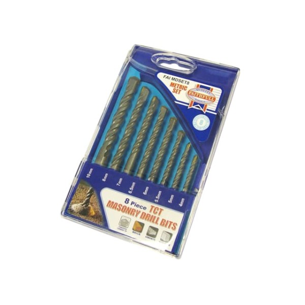 Faithfull Standard Masonry Drill Set of 8 4-10mm Faithfull Standard Masonry Drill Set of 8 4-10mm