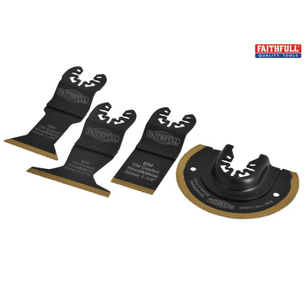 Faithfull Multi-Functional Titanium Blade Set 4 Piece Faithfull Multi-Functional Titanium Blade Set 4 Piece