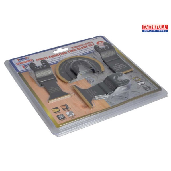 Faithfull Multi-Functional Titanium Blade Set 4 Piece Faithfull Multi-Functional Titanium Blade Set 4 Piece