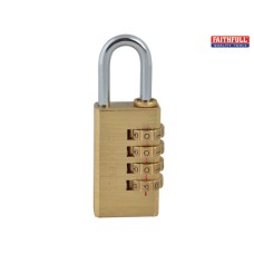 Faithfull Brass Combination Padlock 28mm