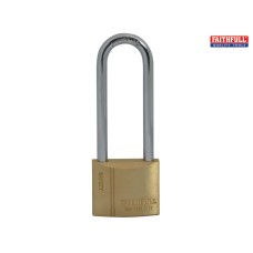 Faithfull Brass Padlock 40mm Long Shackle 3 Keys