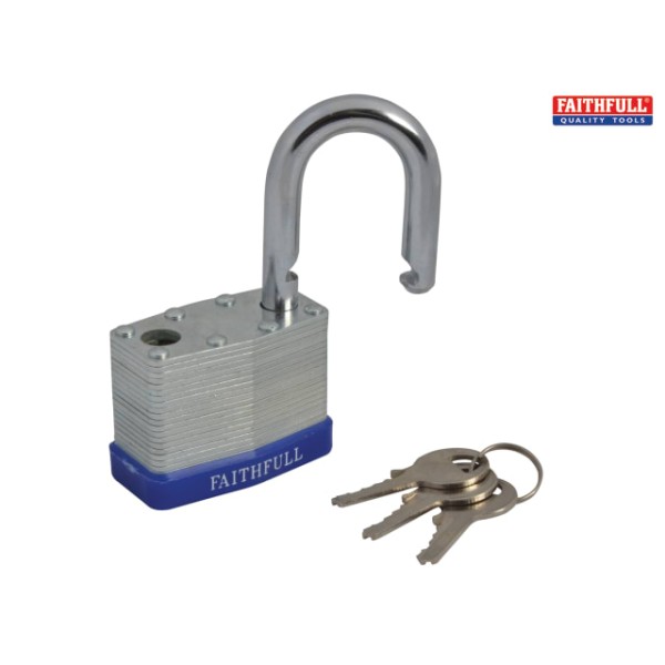 Faithfull Laminated Steel Padlock 50mm 3 Keys Faithfull Laminated Steel Padlock 50mm 3 Keys