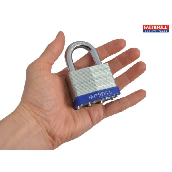 Faithfull Laminated Steel Padlock 50mm 3 Keys Faithfull Laminated Steel Padlock 50mm 3 Keys