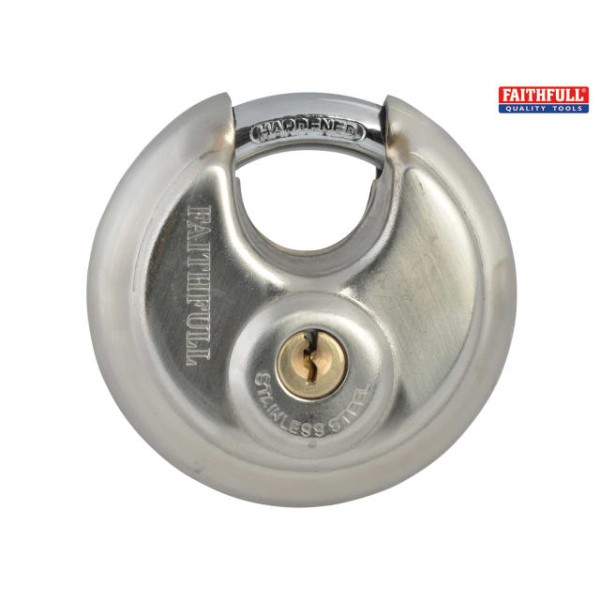 Faithfull Stainless Steel Discus Padlock 70mm Faithfull Stainless Steel Discus Padlock 70mm
