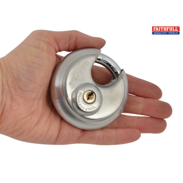 Faithfull Stainless Steel Discus Padlock 70mm Faithfull Stainless Steel Discus Padlock 70mm