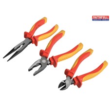 Faithfull VDE Plier Set With Pouch 3 Piece