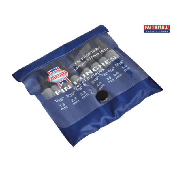 Faithfull Round Head Parallel Pin Punch Set of 8 Faithfull Round Head Parallel Pin Punch Set of 8