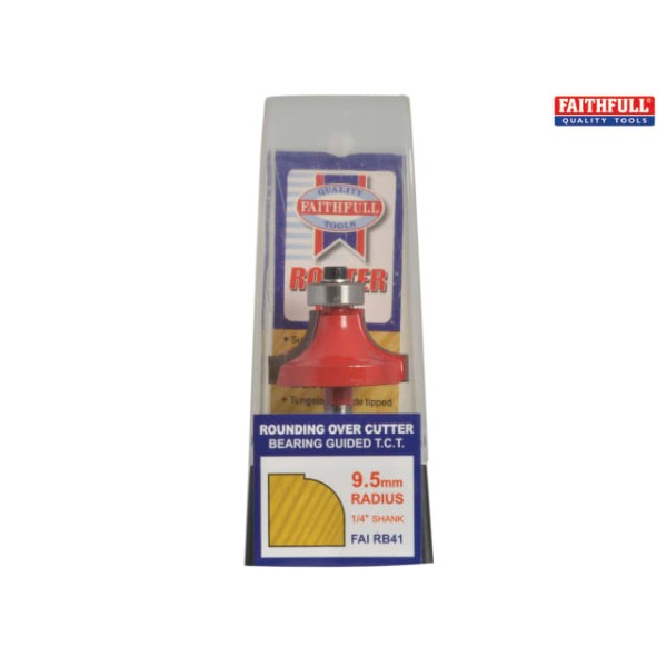 Faithfull Router Bit TCT Rounding Over 1/4in Shank 15.8mm x 9.5mm Faithfull Router Bit TCT Rounding Over 1/4in Shank 15.8mm x 9.5mm