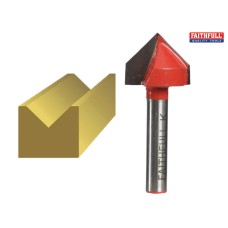 Faithfull Router Bit TCT V Groove 13.0mm x 19.1mm 1/4in Shank