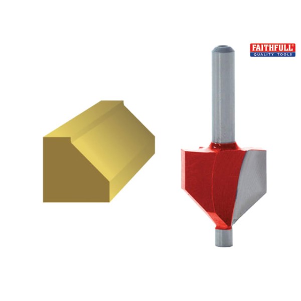 Faithfull Router Bit TCT 45° Chamfer 1/4in Shank Faithfull Router Bit TCT 45° Chamfer 1/4in Shank