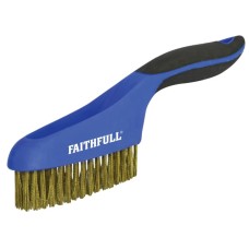 Faithfull Scratch Brush Soft Grip 4 x 16 Row Brass