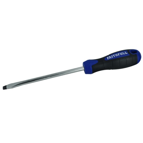 Faithfull Soft Grip Screwdriver Slotted Flared Tip 6.5 x 125mm Faithfull Soft Grip Screwdriver Slotted Flared Tip 6.5 x 125mm