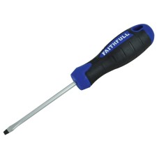 Faithfull Soft Grip Screwdriver Slotted Flared Tip 4.0 x 75mm