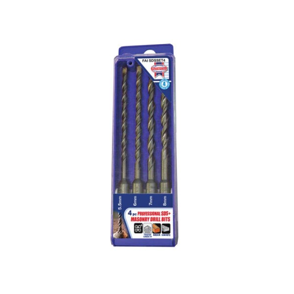 Faithfull SDS Plus Drill Bit Set 4 Piece 5.5-8mm Faithfull SDS Plus Drill Bit Set 4 Piece 5.5-8mm