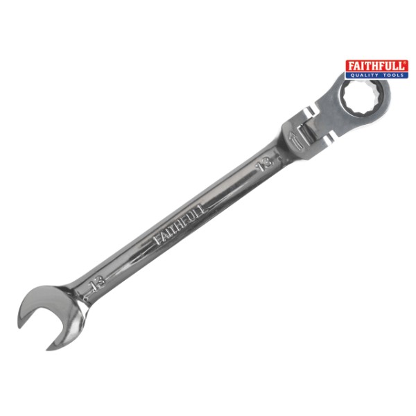 Faithfull Ratchet Combination Spanner Flex Head CV 13mm Faithfull Ratchet Combination Spanner Flex Head CV 13mm