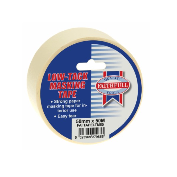 Faithfull Low Tack Masking Tape 50mm x 50m Faithfull Low Tack Masking Tape 50mm x 50m