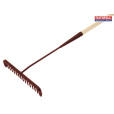 Faithfull Tarmac Rake 16 Round Teeth - Wooden Handled