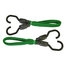 Faithfull Flat Bungee Cord 60cm (24in) Green 2 Piece