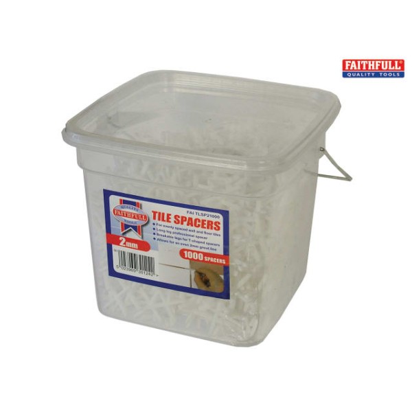 Faithfull Tile Spacer Long Leg 2mm Tub of 1000 Faithfull Tile Spacer Long Leg 2mm Tub of 1000