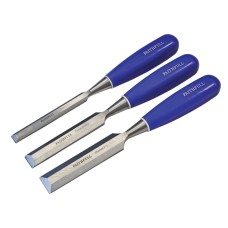 Faithfull Bevel Edge Chisel Blue Grip Set of 3