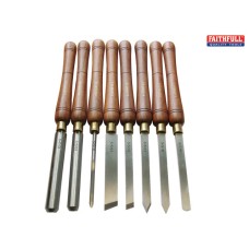 Faithfull HSS Turning Chisel Wooden Boxed Set of 8
