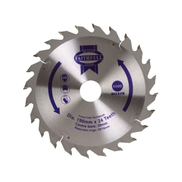 Faithfull TCT Circular Saw Blade 190 x 30mm x 24T POS Faithfull TCT Circular Saw Blade 190 x 30mm x 24T POS