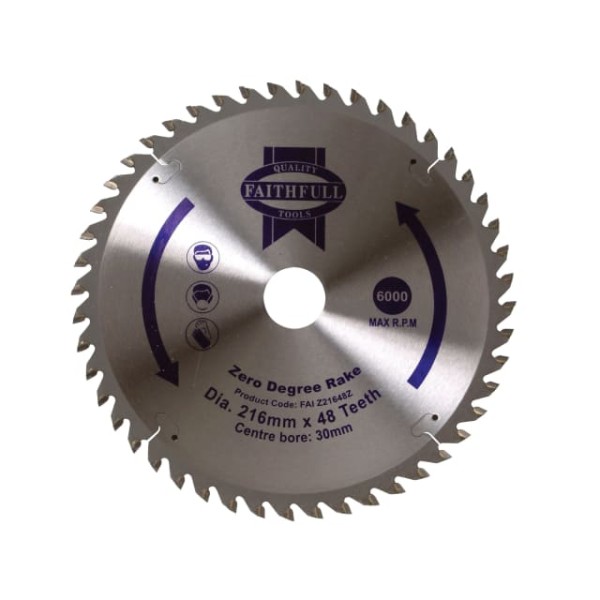 Faithfull TCT Circular Saw Blade Zero Degree 216 x 30mm x 48T Faithfull TCT Circular Saw Blade Zero Degree 216 x 30mm x 48T