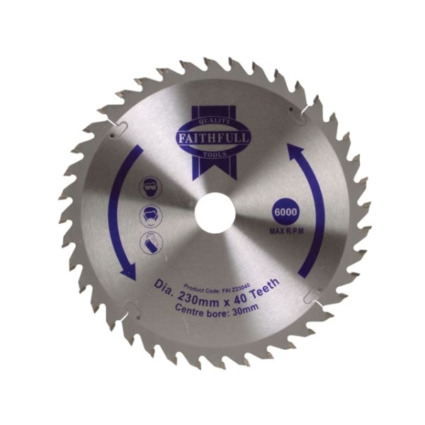 Faithfull TCT Circular Saw Blade 230 x 30mm x 40T POS Faithfull TCT Circular Saw Blade 230 x 30mm x 40T POS