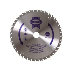Faithfull Circular Saw Blade Anti Kick 250 x 30mm x 40T