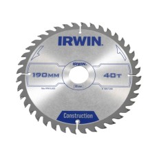 Irwin Tools Construction Circular Saw Blade 190 x 30mm x 40T ATB