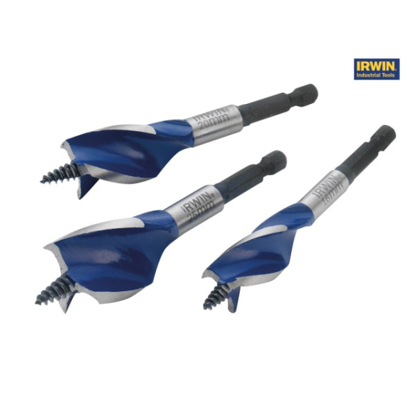 Irwin Tools 6X Blue Groove Stubby Wood Bit Set 3 Piece 16-25mm Irwin Tools 6X Blue Groove Stubby Wood Bit Set 3 Piece 16-25mm