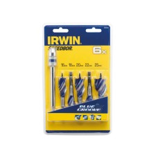 Irwin Tools 6X Blue Groove Stubby Wood Bit Set 5 Piece 16-25mm + Extension