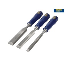 Irwin Tools M444 Bevel Edge Chisel Blue Chip Handle Set of 3