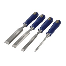 Irwin Tools M444 Bevel Edge Chisel Blue Chip Handle Set of 4