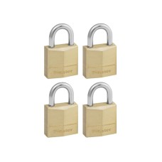 MasterLock Solid Brass 20mm Padlock 3-Pin - Keyed Alike x 4