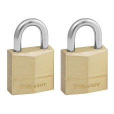 MasterLock Solid Brass 20mm Padlock 3-Pin - Keyed Alike x 2