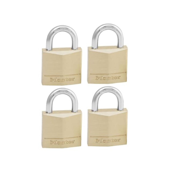MasterLock Solid Brass 30mm Padlock 4-Pin - Keyed Alike x 4 MasterLock Solid Brass 30mm Padlock 4-Pin - Keyed Alike x 4